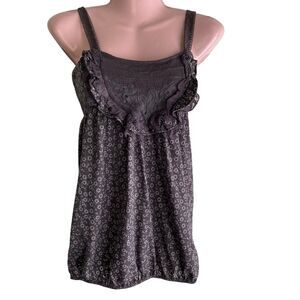 Kimchi Blue Tank Top Womens Small Babydoll Ruffle Floral Sleeveless Boho New